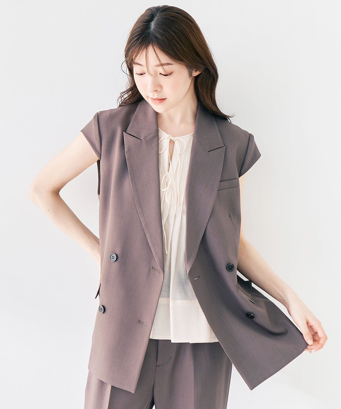 COCO DEAL「タックペプラムシアーブラウス」|シャツ・ブラウス|