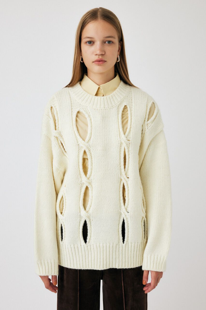 MOUSSY「CUT OUT DESIGN ニット」|ニット・セーター|