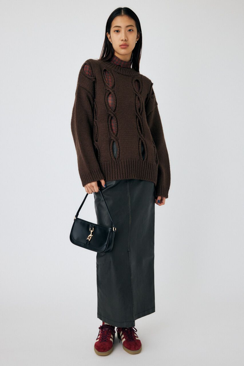 MOUSSY「CUT OUT DESIGN ニット」|ニット・セーター|D/BRN3
