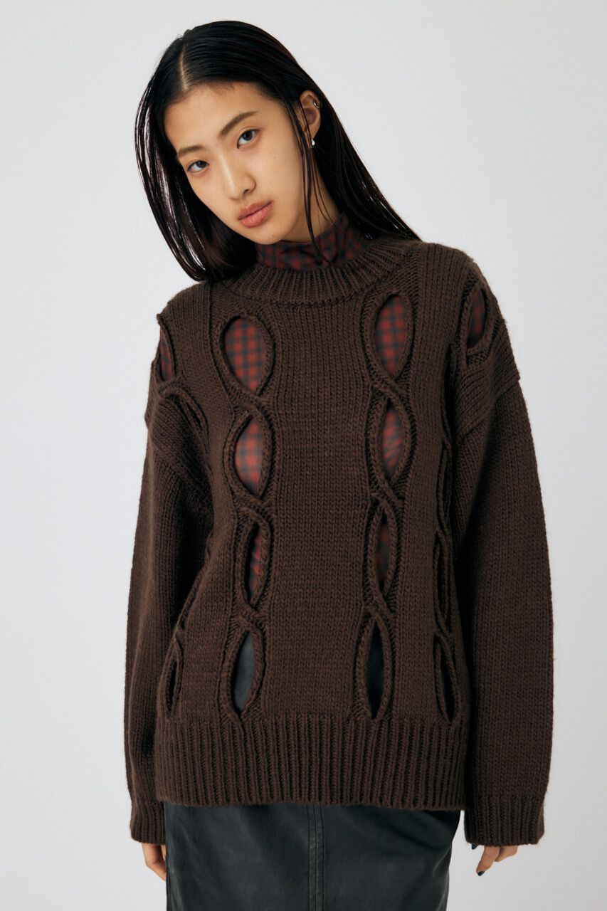 MOUSSY「CUT OUT DESIGN ニット」|ニット・セーター|