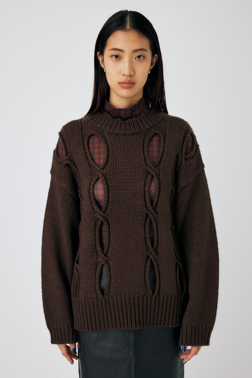 MOUSSY「CUT OUT DESIGN ニット」|ニット・セーター|