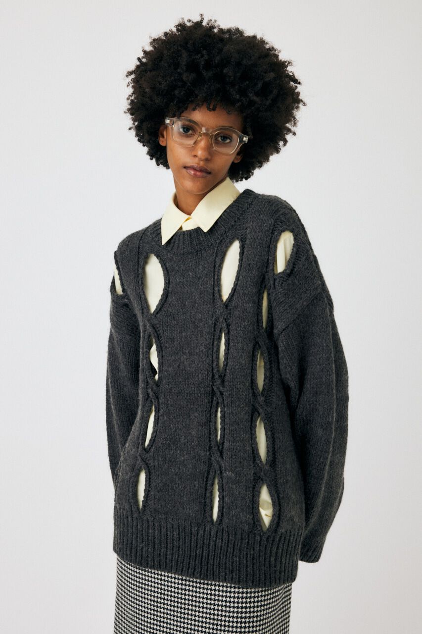 MOUSSY「CUT OUT DESIGN ニット」|ニット・セーター|