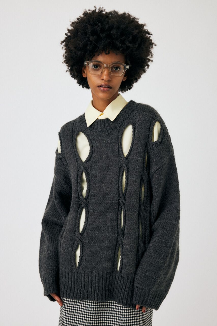 MOUSSY「CUT OUT DESIGN ニット」|ニット・セーター|