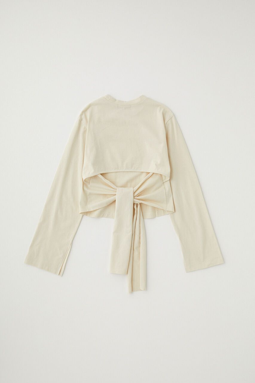 MOUSSY「ｵｰｶﾞﾆｯｸｺｯﾄﾝ使用の少しﾊﾘのあるTｼｬﾂ生地背中で帯を結わ」|Tシャツ・カットソー|