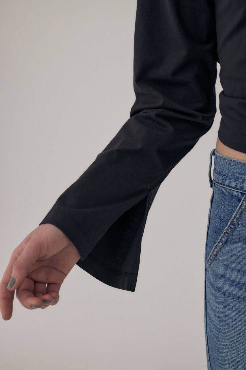 MOUSSY「ｵｰｶﾞﾆｯｸｺｯﾄﾝ使用の少しﾊﾘのあるTｼｬﾂ生地背中で帯を結わ」|Tシャツ・カットソー|