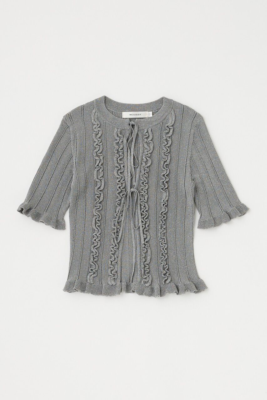 MOUSSY「FRILL STRIPED カーディガン」|ニット・セーター|