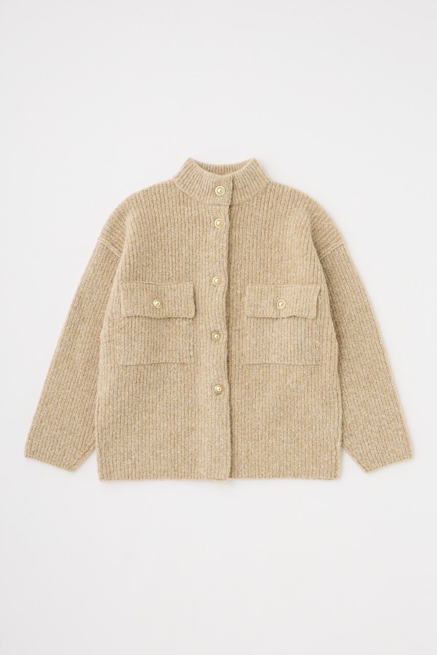 MOUSSY「MIX YARN OVER ニット カーディガン」|カーディガン|