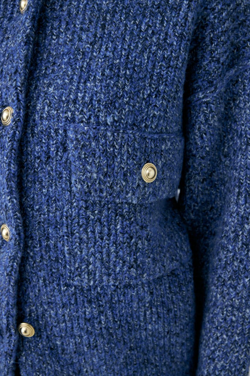 MOUSSY「MIX YARN OVER ニット カーディガン」|カーディガン|