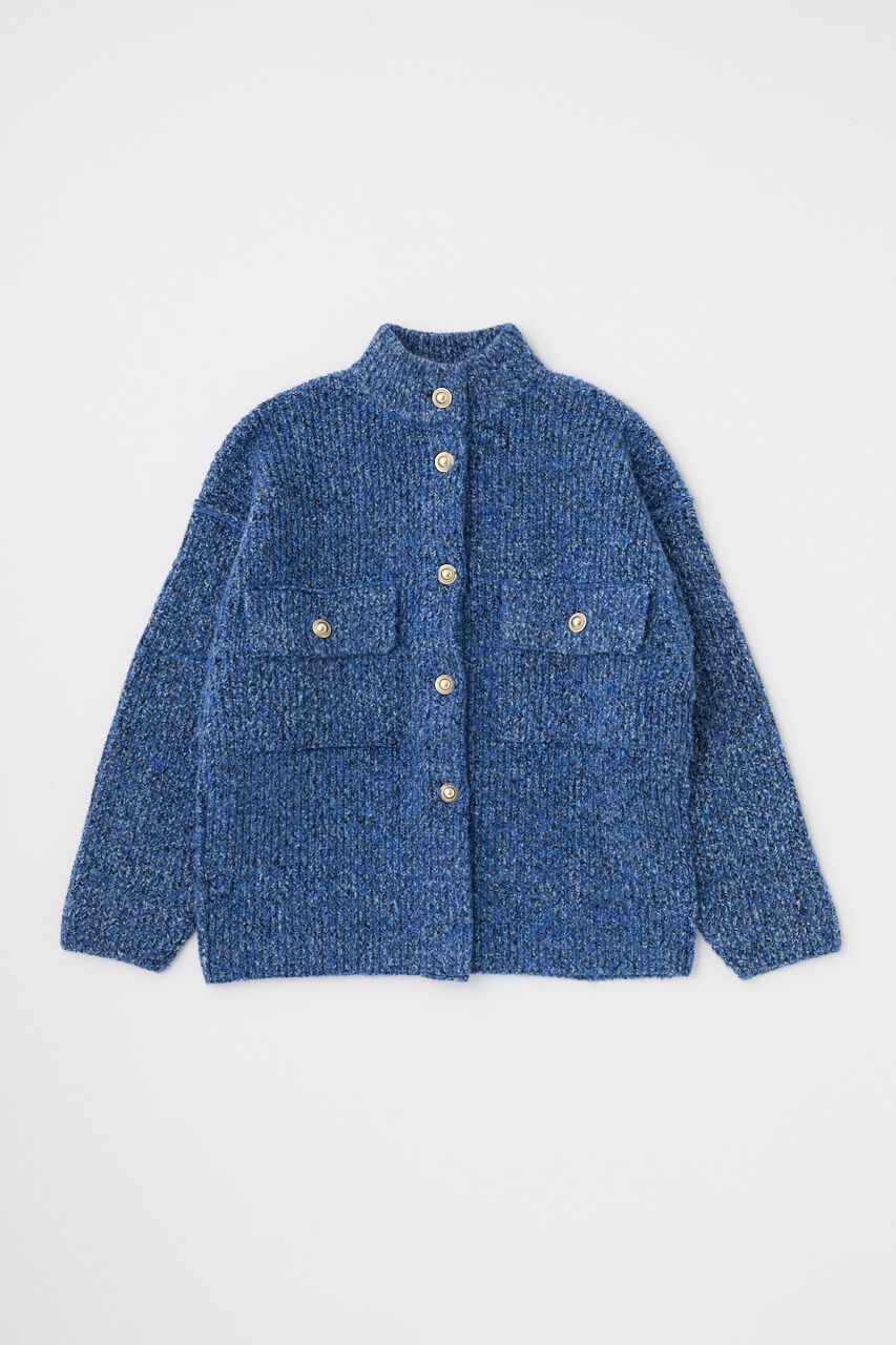 MOUSSY「MIX YARN OVER ニット カーディガン」|カーディガン|