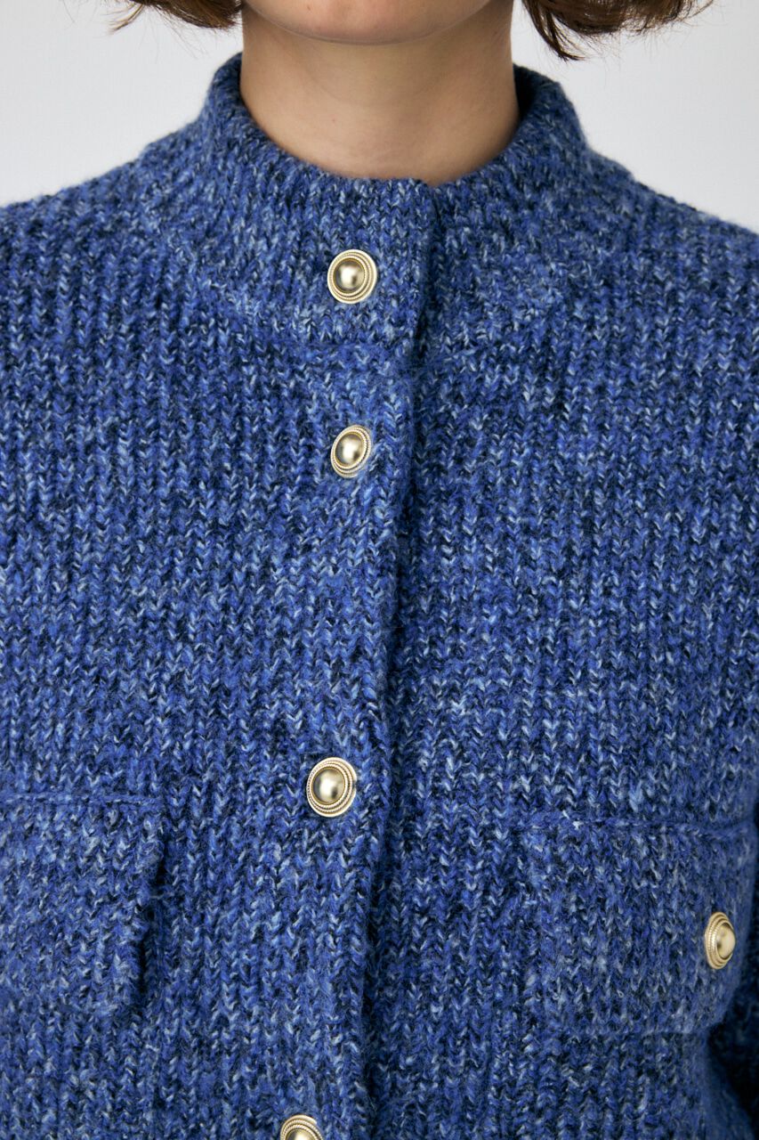 MOUSSY「MIX YARN OVER ニット カーディガン」|カーディガン|