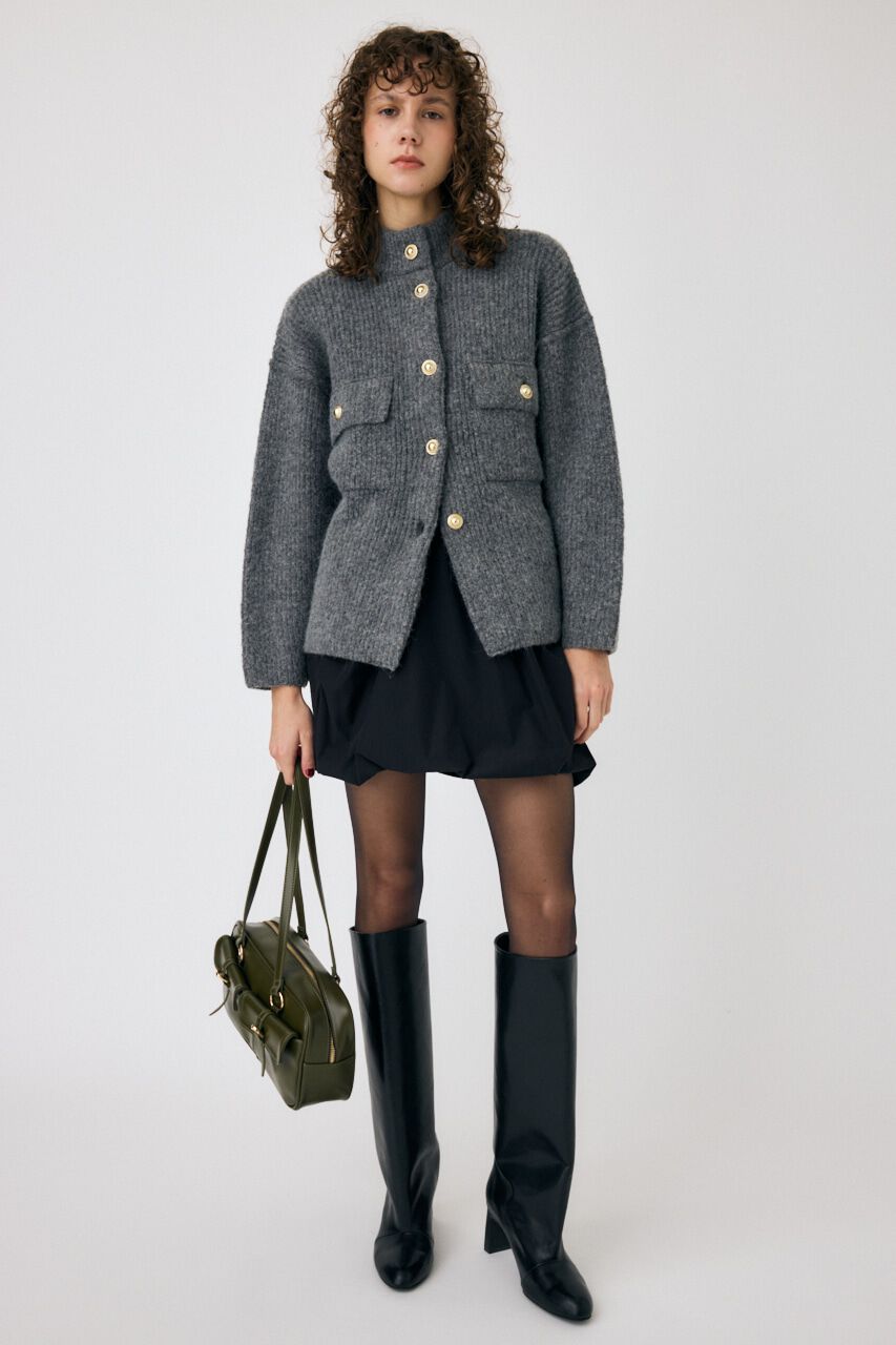 MOUSSY「MIX YARN OVER ニット カーディガン」|カーディガン|