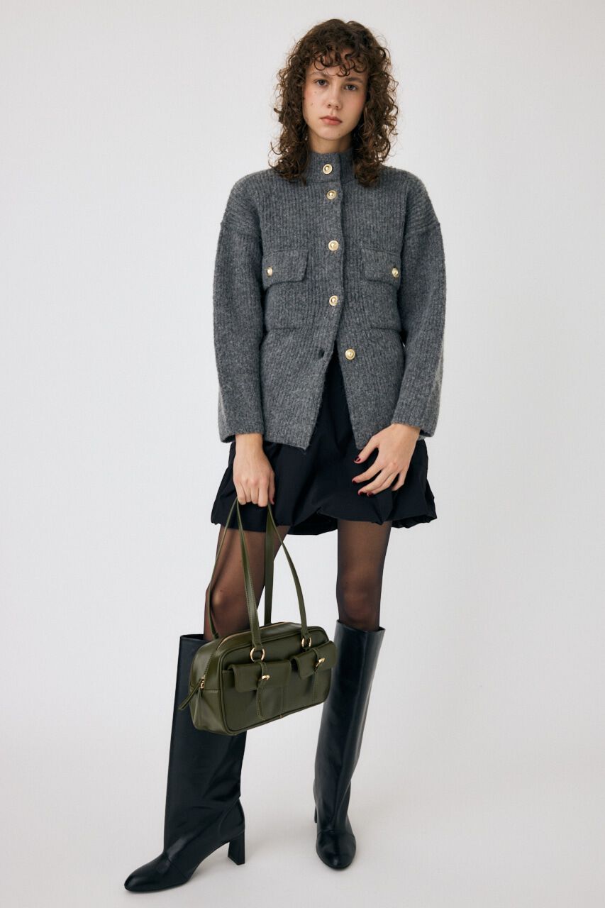 MOUSSY「MIX YARN OVER ニット カーディガン」|カーディガン|