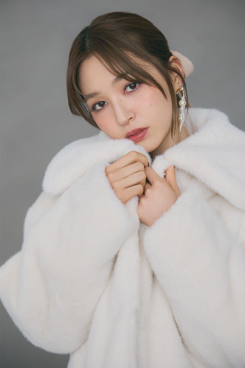 rienda「ショート丈ファージャケット」|その他|WHT