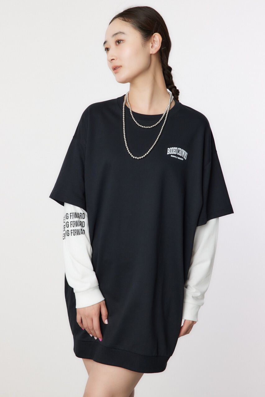 RODEO CROWNS「フェイクレイヤードスウェットワンピース」|ワンピース|BLK