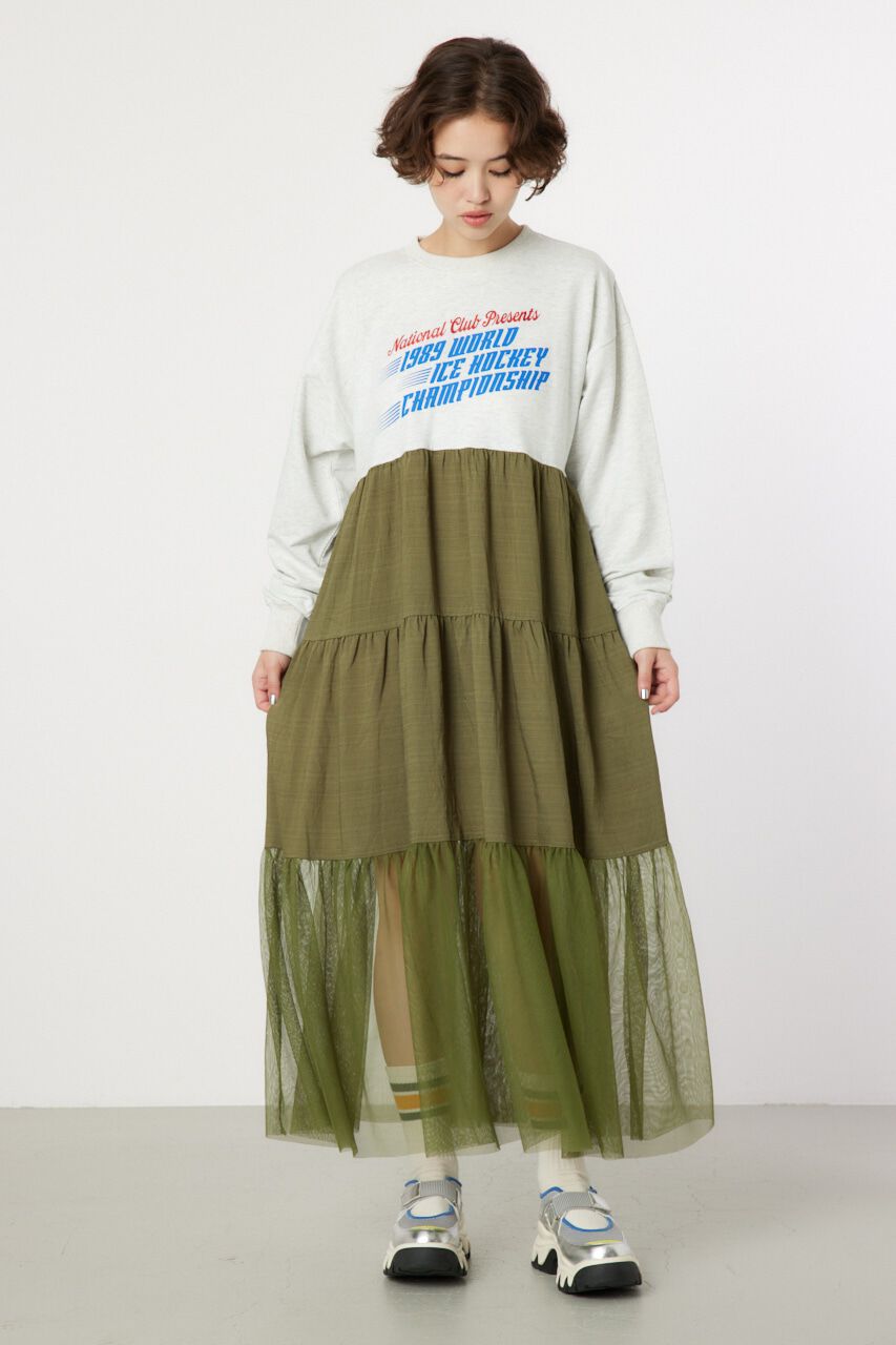 RODEO CROWNS「チュールドッキングロングワンピース」|ワンピース|L/T.GRY1