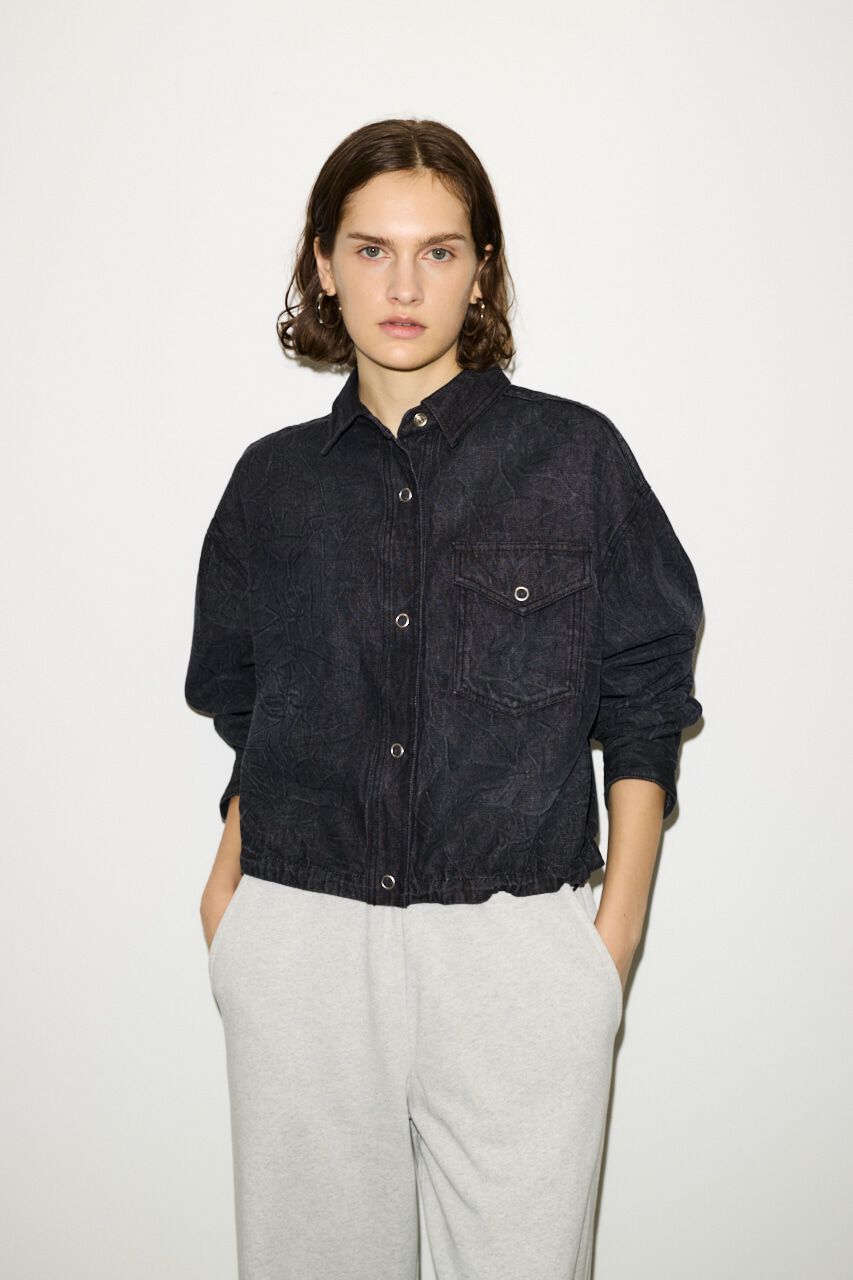 SLY「WRINKLE DENIM SH-BE」|シャツ・ブラウス|BLK