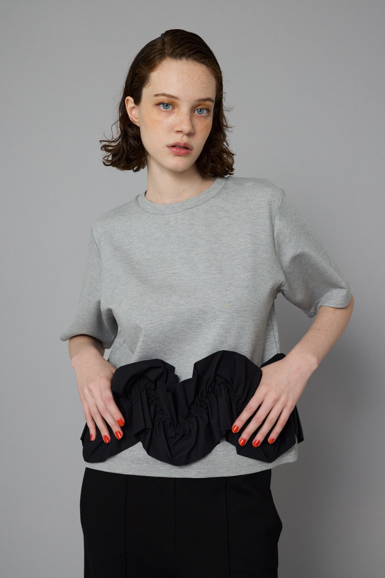 HeRIN.CYE「Attachment hem tops」|Tシャツ・カットソー|GRY