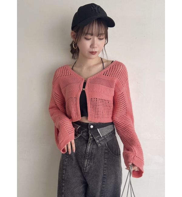 dazzlin「ホックデザインニットカーデ」|カーディガン|