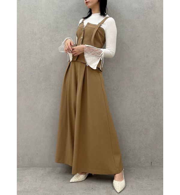 dazzlin「フロントタックフレアーパンツ」|その他|キャメル