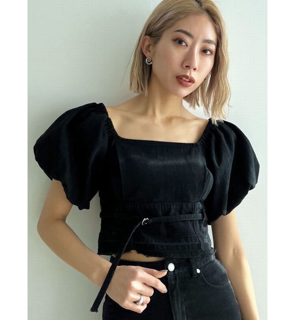 EMODA「デニムオフショルダートップ」|Tシャツ・カットソー|ブラック