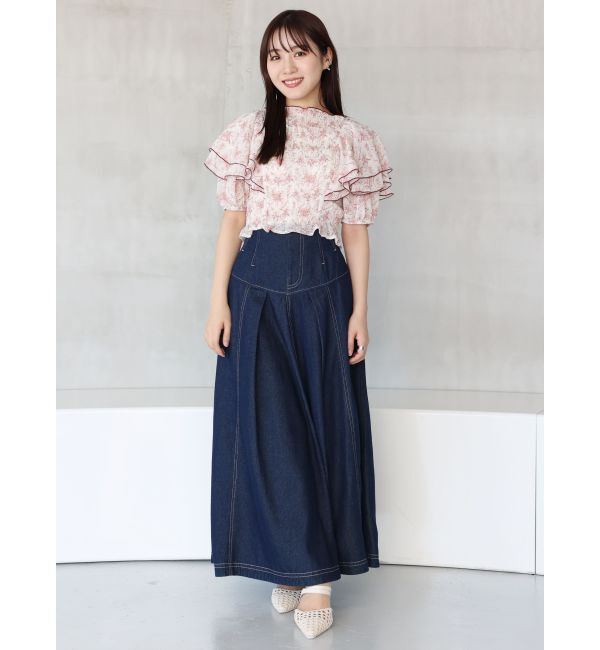 MERCURYDUO「【セットアップ着用可】ストレッチフレアーデニムスカート」|スカート|