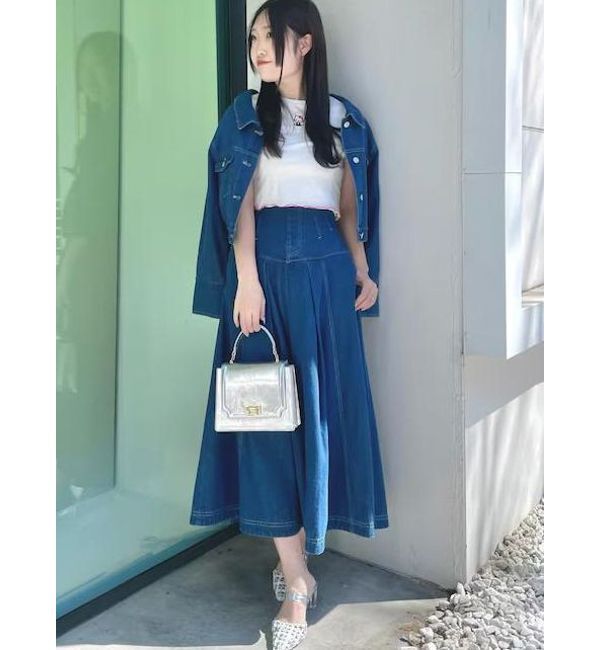 MERCURYDUO「【セットアップ着用可】ストレッチフレアーデニムスカート」|スカート|