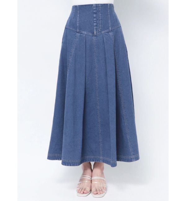 MERCURYDUO「【セットアップ着用可】ストレッチフレアーデニムスカート」|スカート|