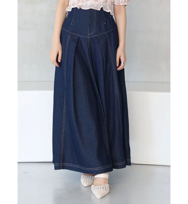 MERCURYDUO「【セットアップ着用可】ストレッチフレアーデニムスカート」|スカート|インディゴ