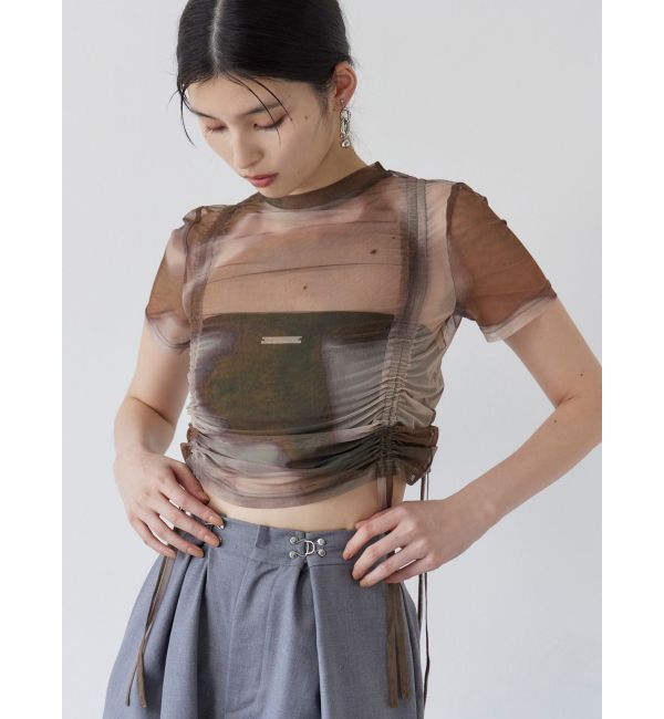 MURUA「グラデーションシアートップス」|Tシャツ・カットソー|ブラウン