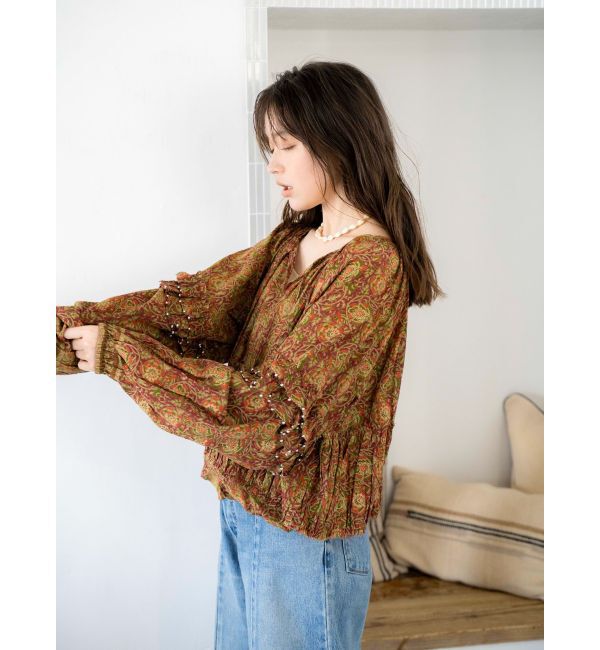 Ungrid「ビーズデザインスリーブボリュームブラウス」|シャツ・ブラウス|