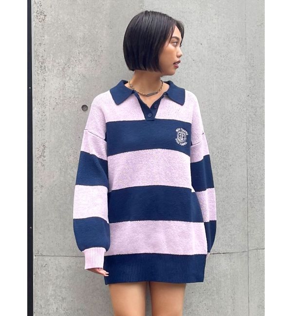 EVRIS「ワンポイントラガーニットトップス」|ニット・セーター|ピンク