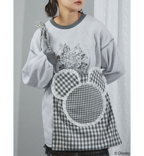 merry jenny「MICKEY / フリルギンガムトート」|トートバッグ|ブラック