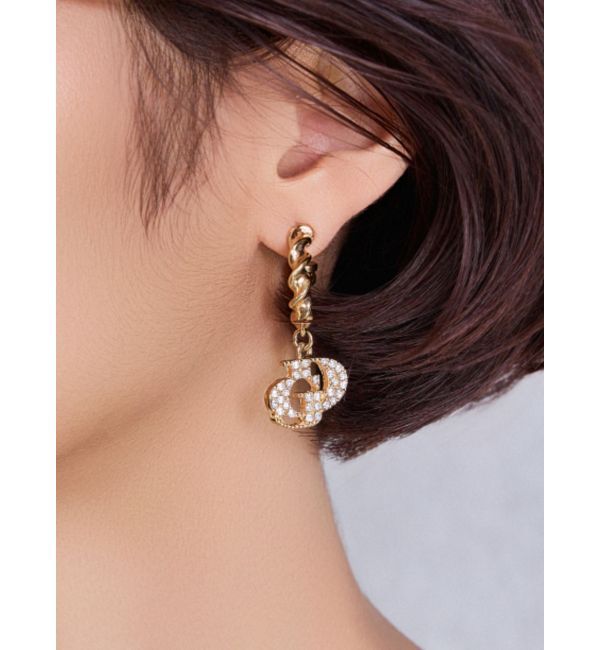 GYDA「JEYSUS GDラインストーンフープピアス」|ピアス|