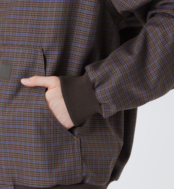  「バイマテリアルチェックコンビ フードジャケット」|ブルゾン・スタジャン|