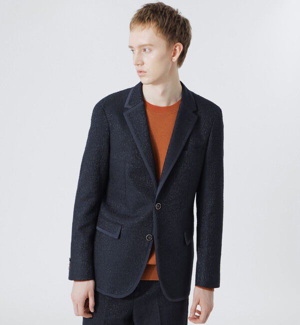  「ツイード パイピングジャケット」|テーラードジャケット|ネイビー