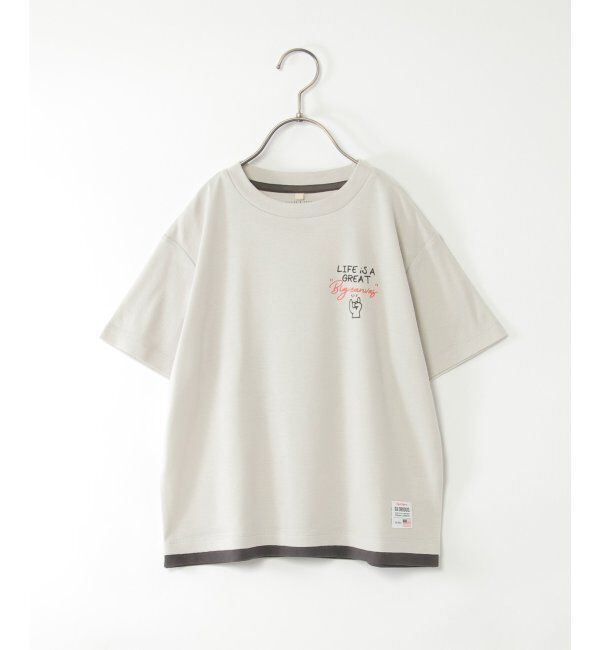 ikka kids「鹿の子裾レイヤープリントTシャツ（120~160cm）」|Tシャツ・カットソー|