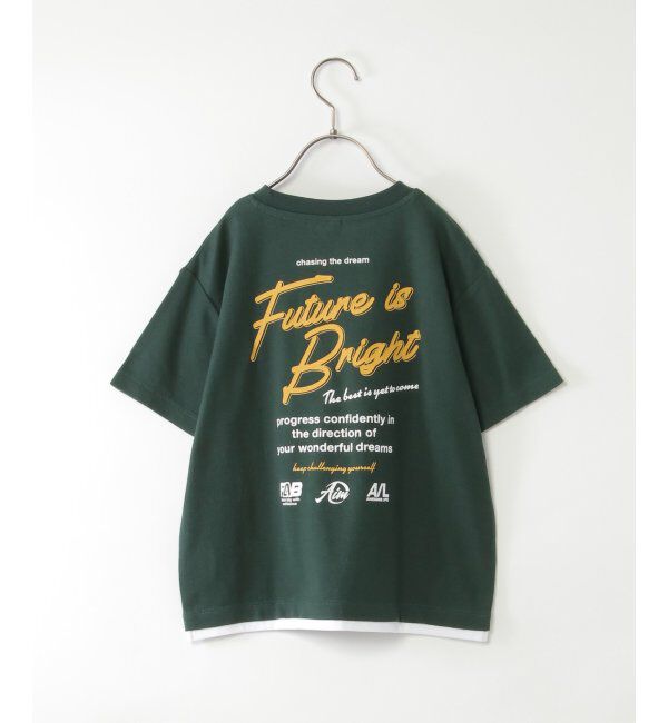 ikka kids「鹿の子裾レイヤープリントTシャツ（120~160cm）」|Tシャツ・カットソー|