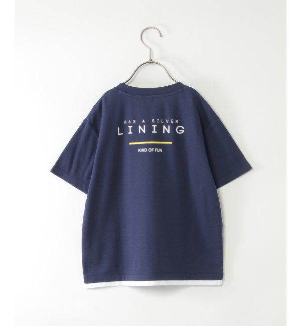 ikka kids「鹿の子裾レイヤープリントTシャツ（120~160cm）」|Tシャツ・カットソー|