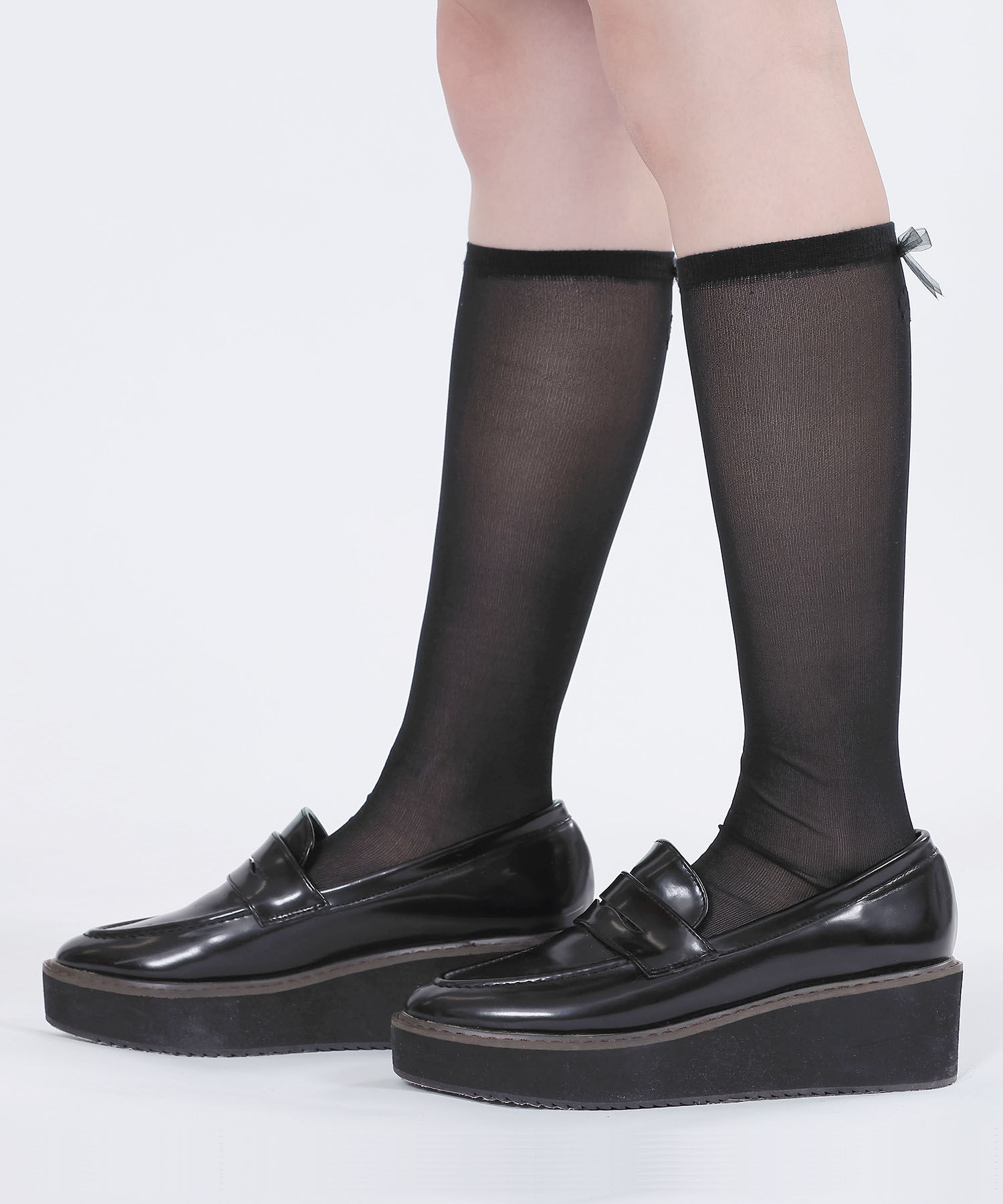 MARY QUANT「リボンポイントシアー ソックス」|ソックス|ブラック
