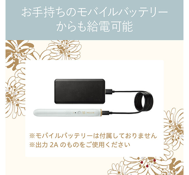 PAUL&JOE「モバイルストレートアイロン（給電式）ブルー」|ヘアスタイリング|