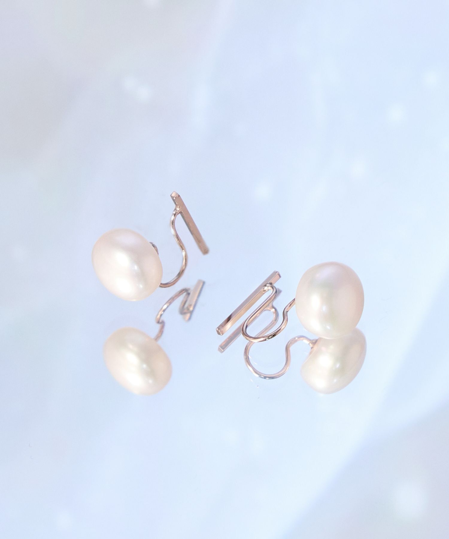 JUPITER「【シリーズ累計販売 1000点突破！】【K10PG】2way淡水パール&times;バーイヤリング/リバーシブル」|イヤリング|