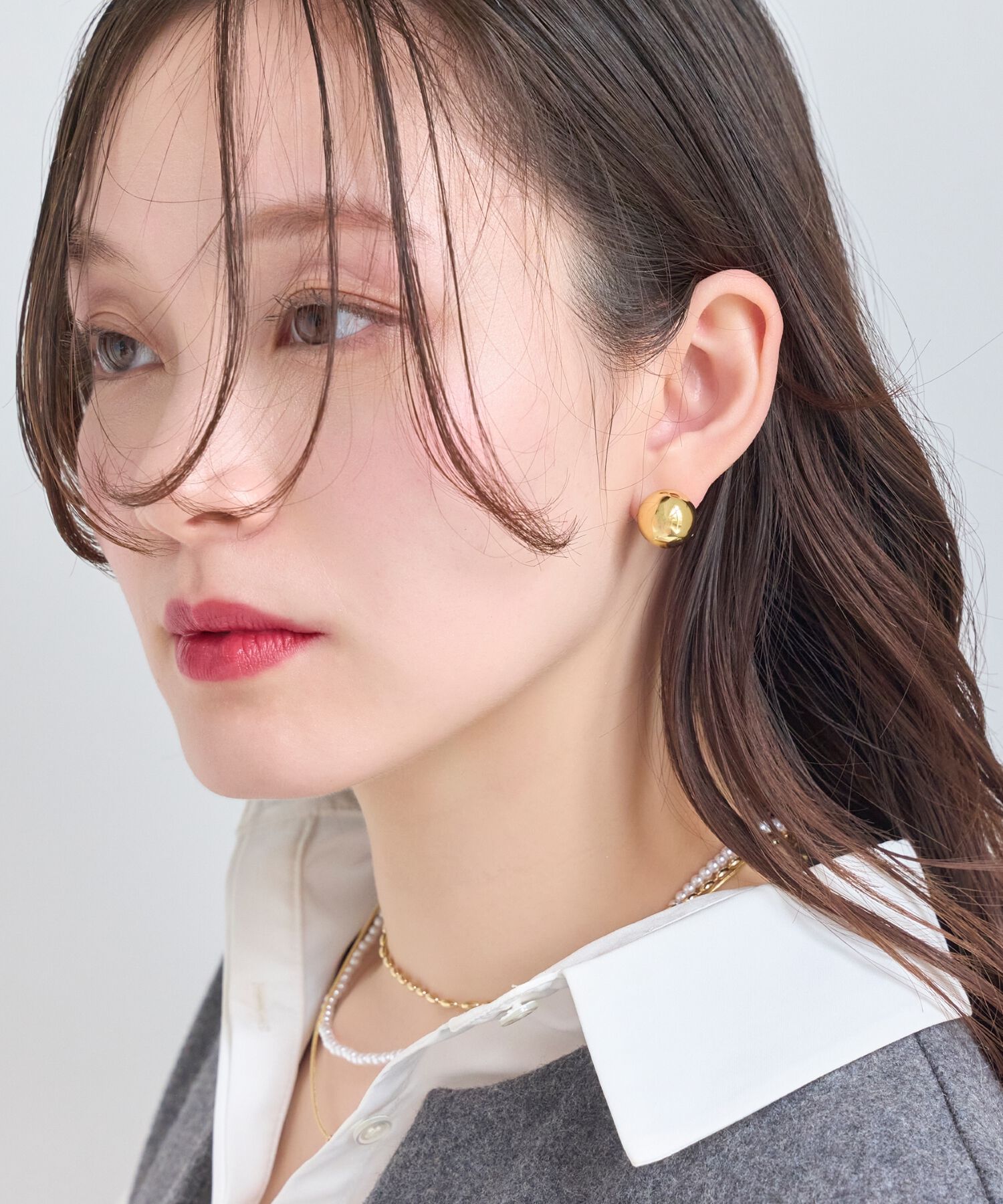 Phoebe「メタルボールバックキャッチピアス　パール」|ピアス|