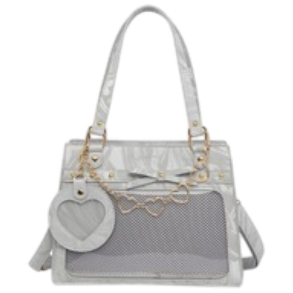 BACKYARD FAMILY「痛バッグ リボン ショルダー 推し活 2WAY 通販 痛バック 痛バ 推し活バッグ 推し活バック」|ショルダー・メッセンジャー|グレー1