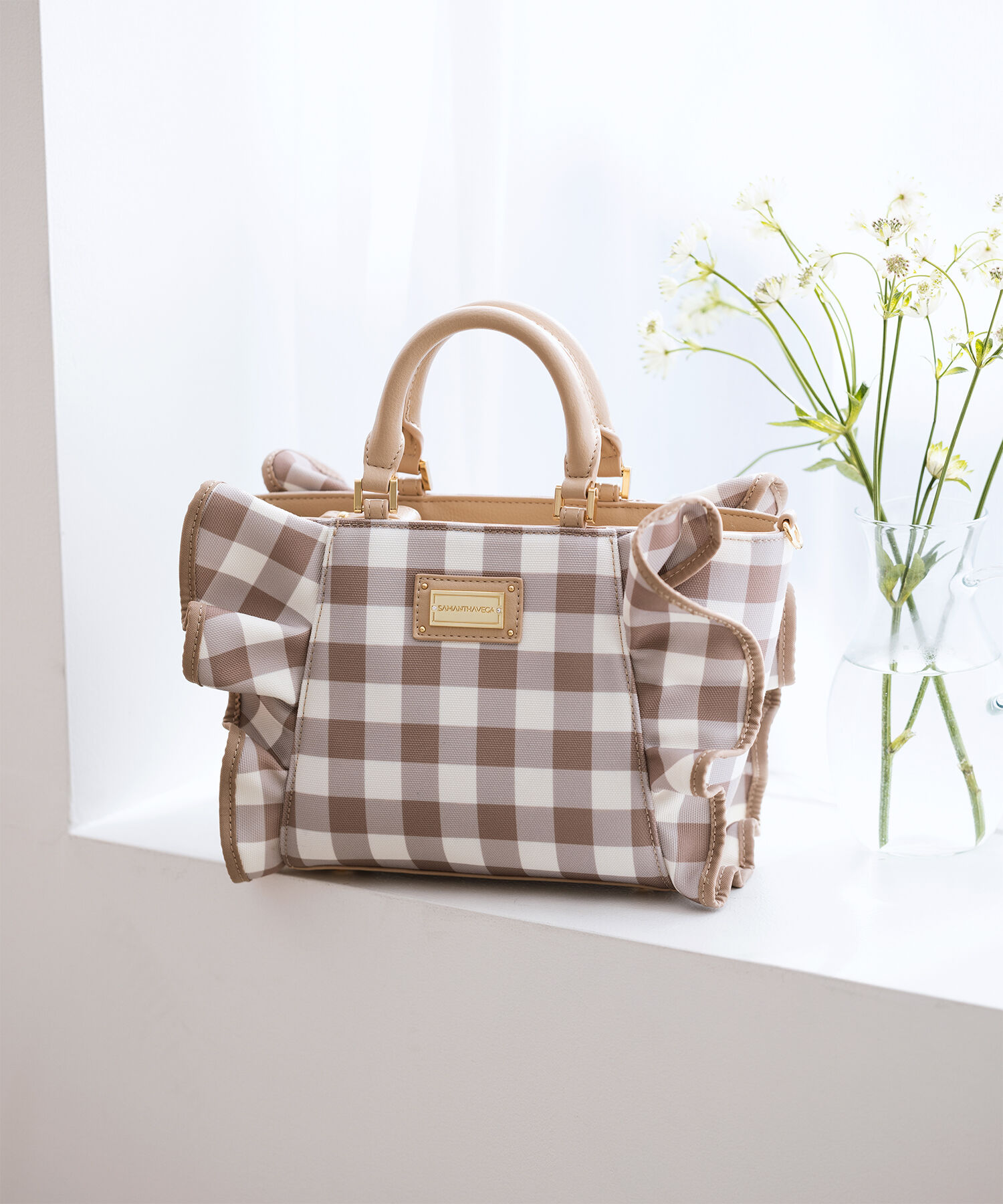 Samantha Vega「チェックフリルハンドバッグ（小）」|ハンドバッグ|