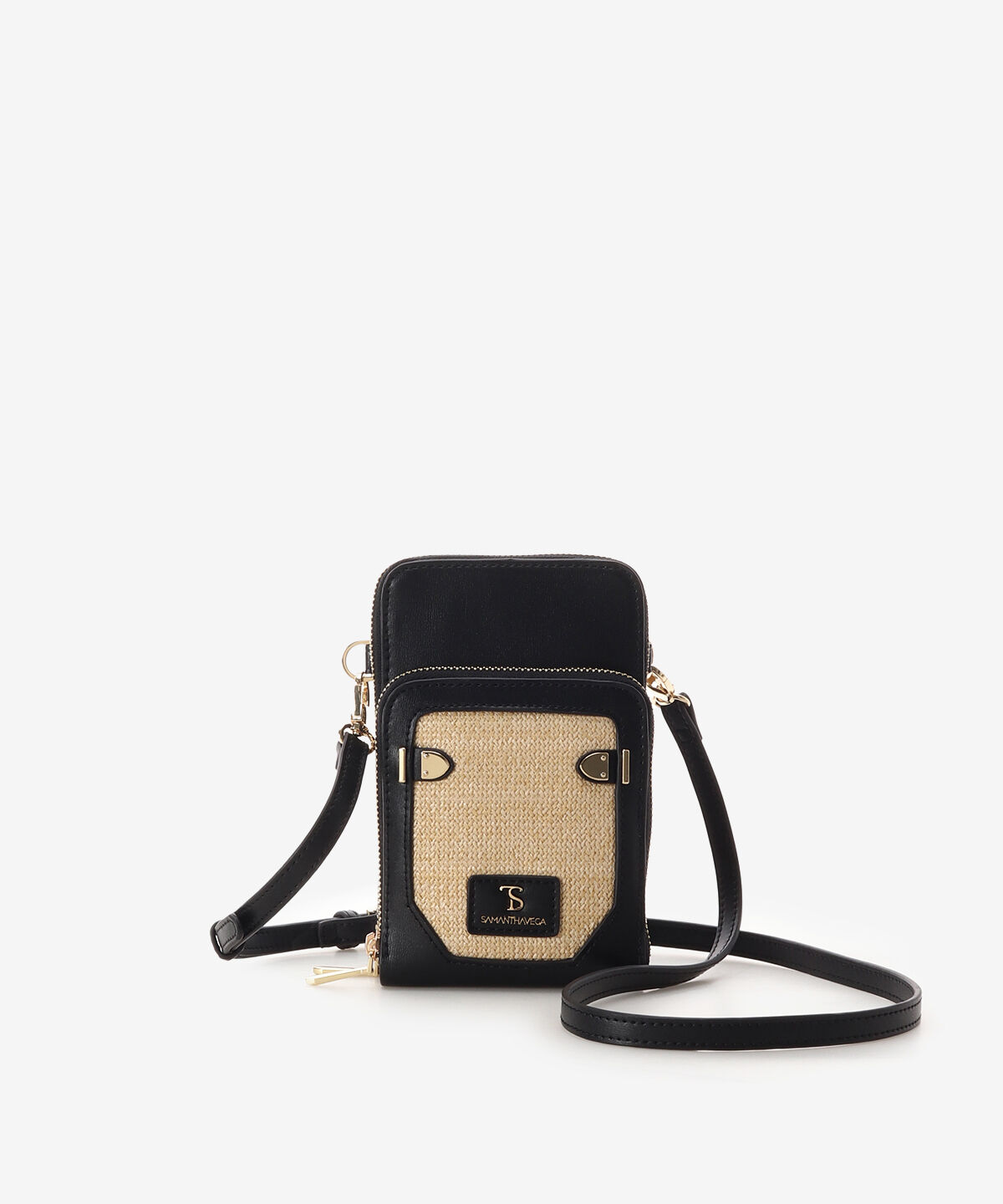 Samantha Vega「パナマ風ベルト金具スマホショルダー」|ショルダー・メッセンジャー|ブラック