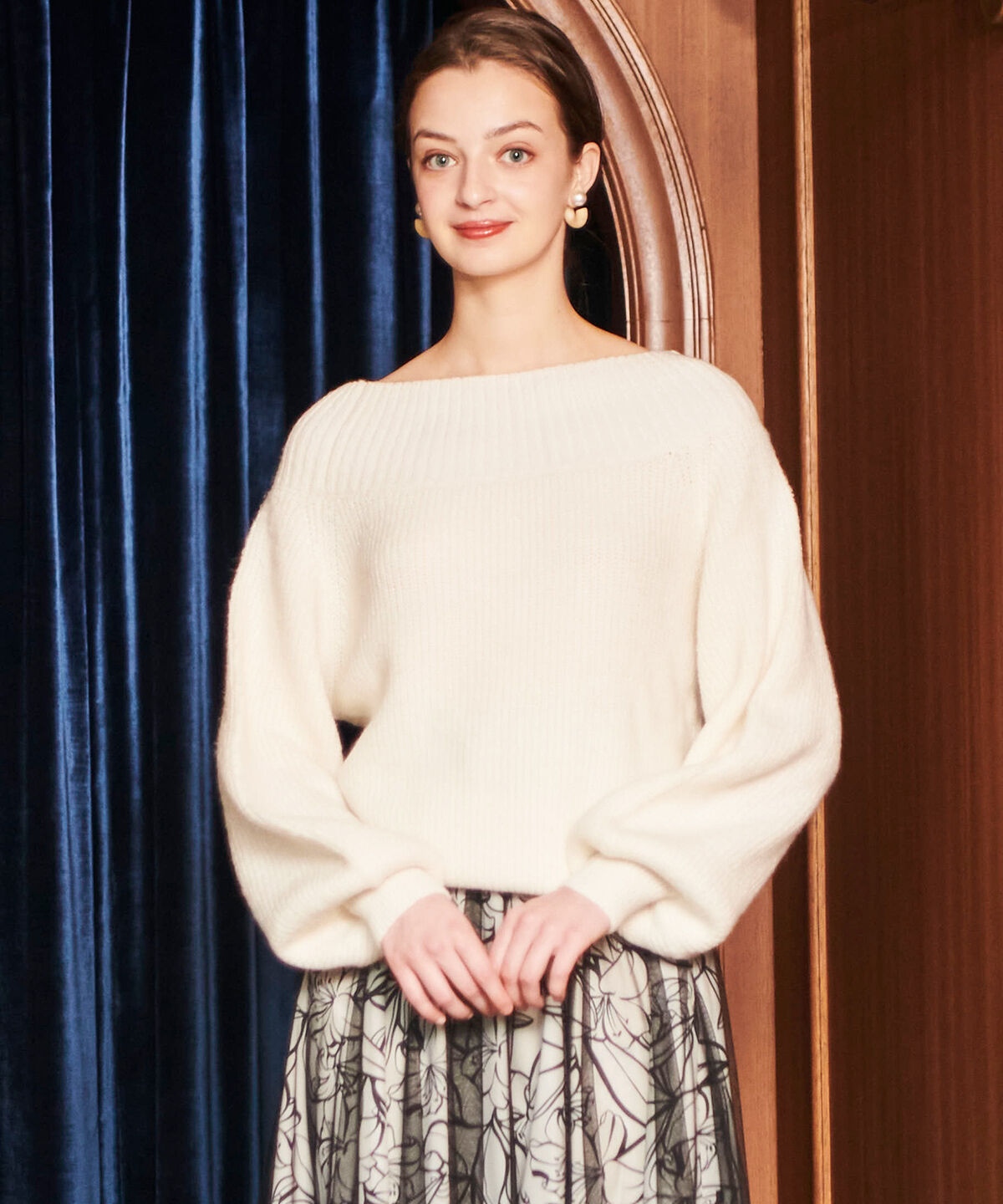 アンドクチュール「モヘアライクオフショルプルオーバー」|ニット・セーター|オフ