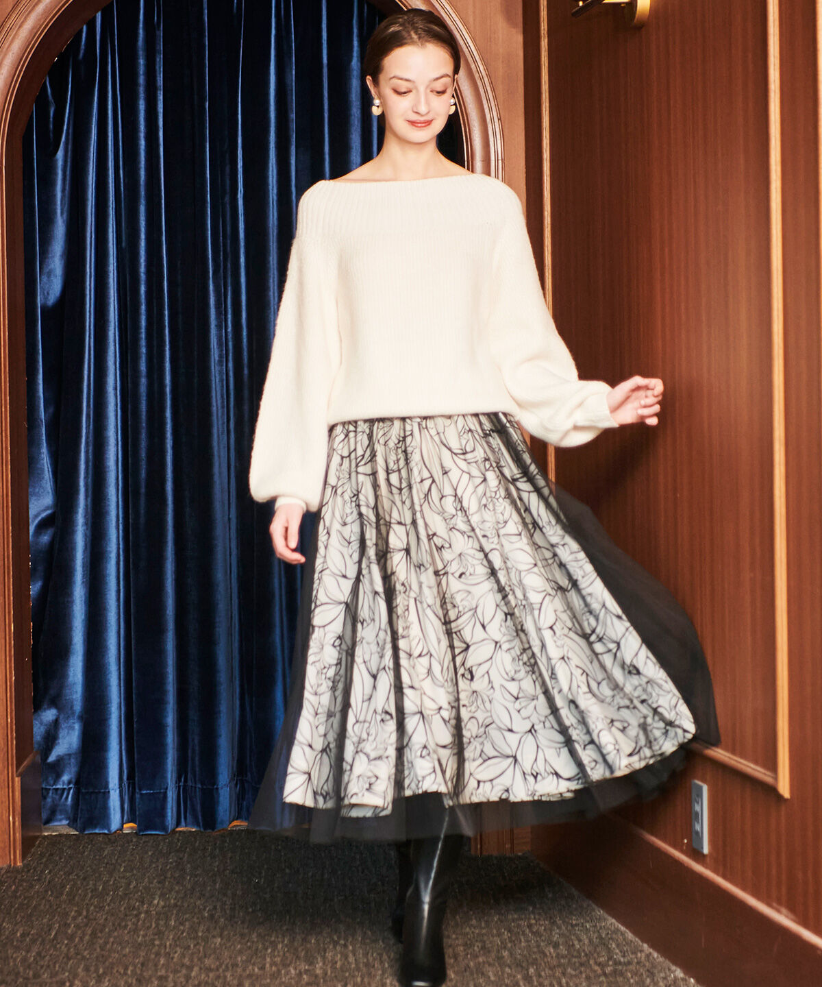 アンドクチュール「モヘアライクオフショルプルオーバー」|ニット・セーター|