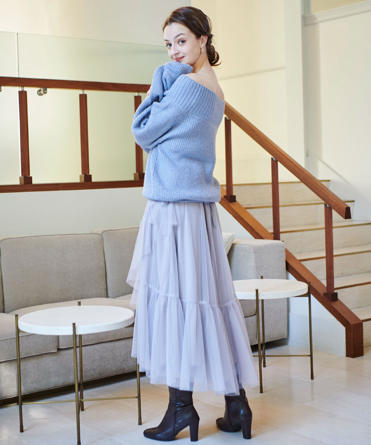 アンドクチュール「モヘアライクオフショルプルオーバー」|ニット・セーター|