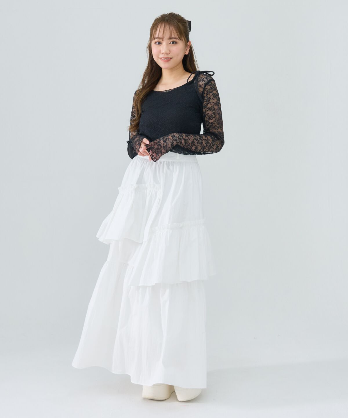 REDYAZEL「レーストップス＆リボンショルダーキャミソールセット」|Tシャツ・カットソー|