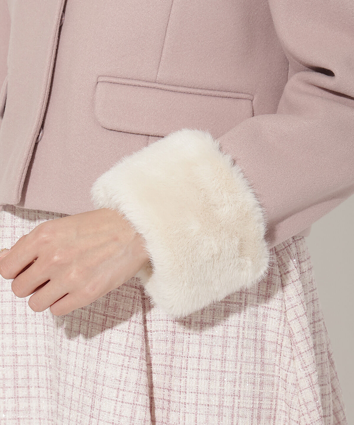 WILLSELECTION「ビジューリボンノーカラーコート」|ノーカラーコート|